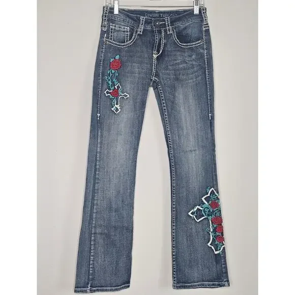 Cowgirl Tuff Vintage Cross Western Embroidered Jeans 27 - Picture 16 of 16